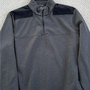 Vineyard Vines Men's Charcoal and Black Quarter-Zip Jacket